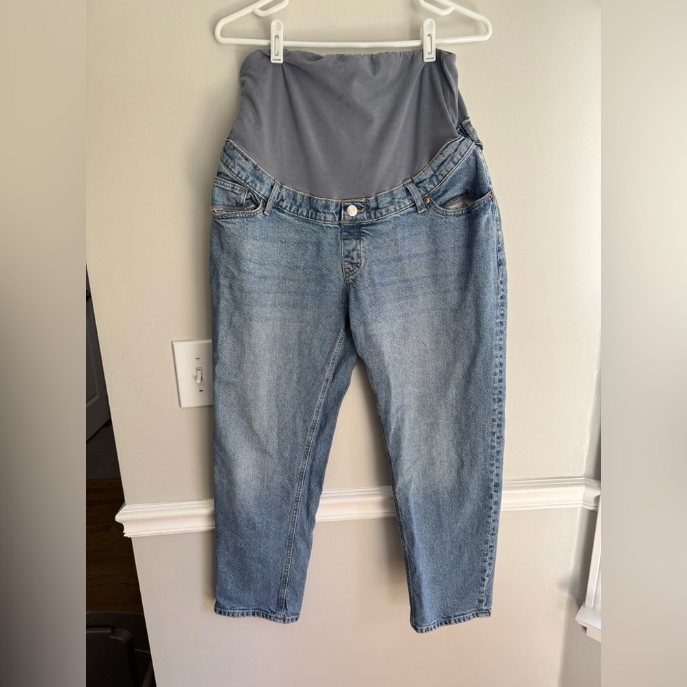 H&M Light Blue Maternity Cropped Jeans